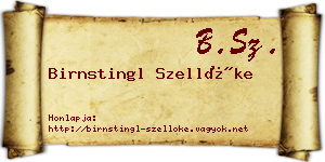 Birnstingl Szellőke névjegykártya